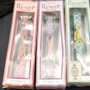 Flower Braided Watch Bands - Pastel Pink, Lavender, Aqua